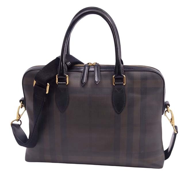 バーバリー BURBERRY バッグ 2way ブリーフケース ショルダーバッグ 書類かばん ビジネスバッグ チェック メンズ ブラウン | フリマアプリ ラクマ