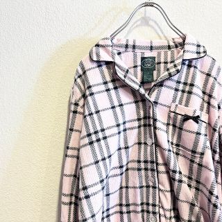 ローラ アシュレイ　laura ashley　パジャマシャツ　チェック　ピンク(ルームウェア)