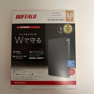 バッファロー(Buffalo)のBUFFALO ポータブルHDD HD-PGF5.0U3-GBKA(PC周辺機器)