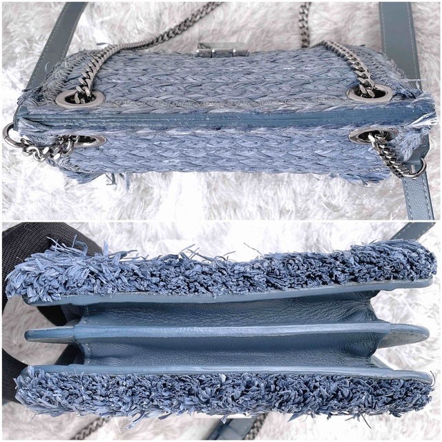 Jimmy Choo ジミーチュウ 斜掛け ショルダーバッグ ラフィア 極美品