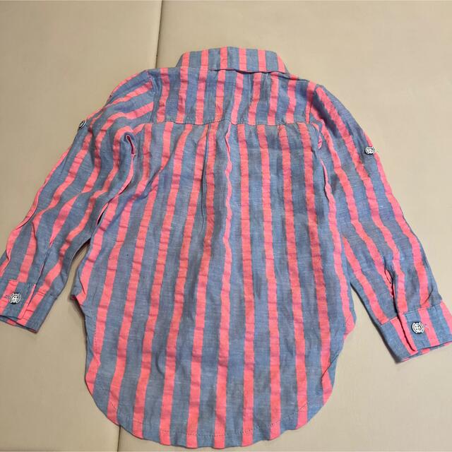 韓国子供服　個性的　シャツ　キッズ　100 ストライプ キッズ/ベビー/マタニティのキッズ服女の子用(90cm~)(ブラウス)の商品写真