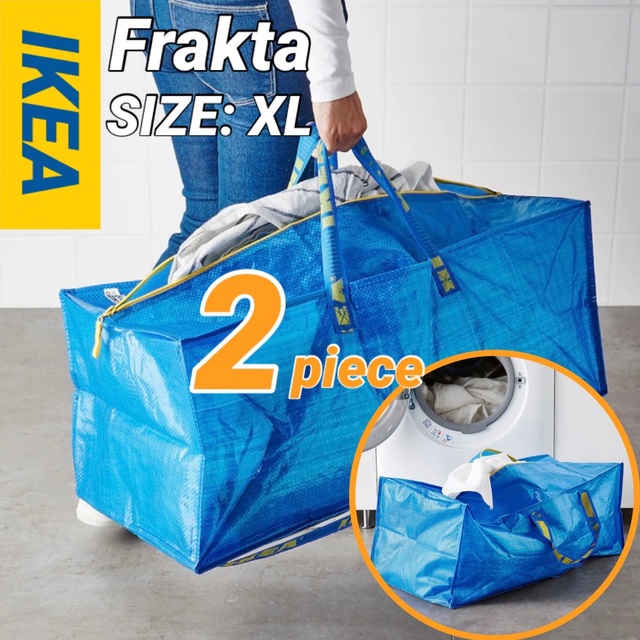 IKEA(イケア)の匿名配送 IKEAトロリー用ブルーバッグXLサイズ2枚セット インテリア/住まい/日用品の収納家具(その他)の商品写真