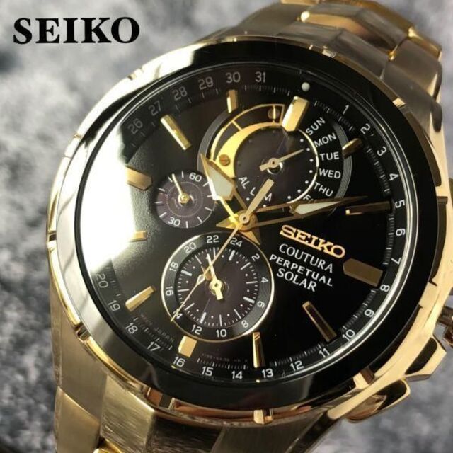 【新品】セイコー上級コーチュラ クロノグラフ ソーラー SEIKO メンズ腕時計