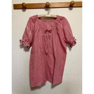 ピンクハウス(PINK HOUSE)のPINK HOUSE ピンクハウス  オーバーブラウスシャツトップスチェックロゴ(シャツ/ブラウス(半袖/袖なし))