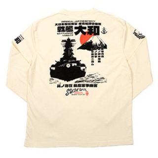 テッドマン(TEDMAN)の粋狂/横須賀沖/戦艦大和/ロンT/ホワイト/SYLT-190/カミナリモータース(Tシャツ/カットソー(七分/長袖))