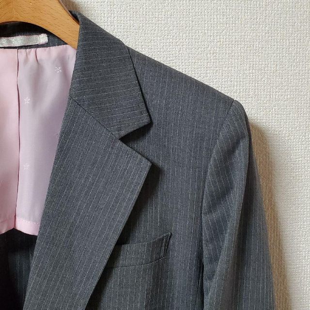 アオキ LES MUES スカートスーツ グレー ストレッチ-