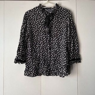 ザラ(ZARA)のZARA ザラ BASIC ベーシック 花柄 ブラウス シャツ ハイネック(シャツ/ブラウス(長袖/七分))