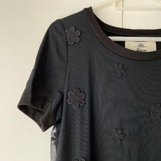 カオン(Kaon)のカオン kaon KAON 花柄立体刺繍カットソー チュール ブラウス トップス(シャツ/ブラウス(半袖/袖なし))