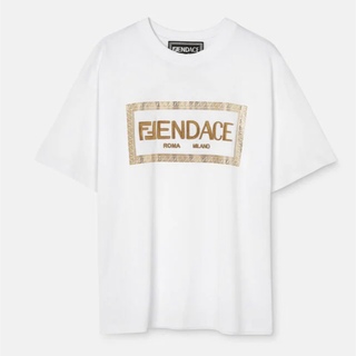 FENDI/VERSACE/Fendace/フェンダーチェロゴTシャツ/ホワイト(Tシャツ/カットソー(半袖/袖なし))