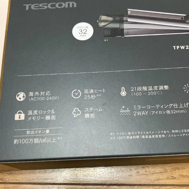 TESCOM(テスコム)のテスコム TESCOM ヘアアイロン スチーム付き32mm スマホ/家電/カメラの美容/健康(ヘアアイロン)の商品写真