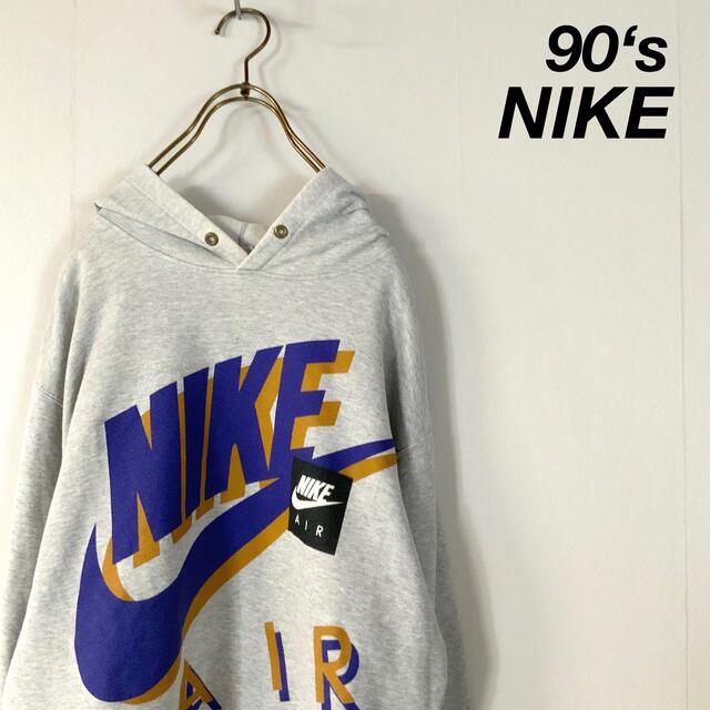 希少 90‘s NIKE 銀タグ オーバースウッシュ ロゴ フーディ パーカーパーカー