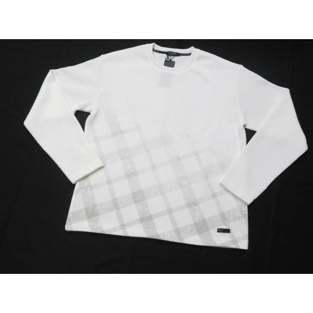 ブラックレーベル クレストブリッジ 白デザインニットセーター 4L 白