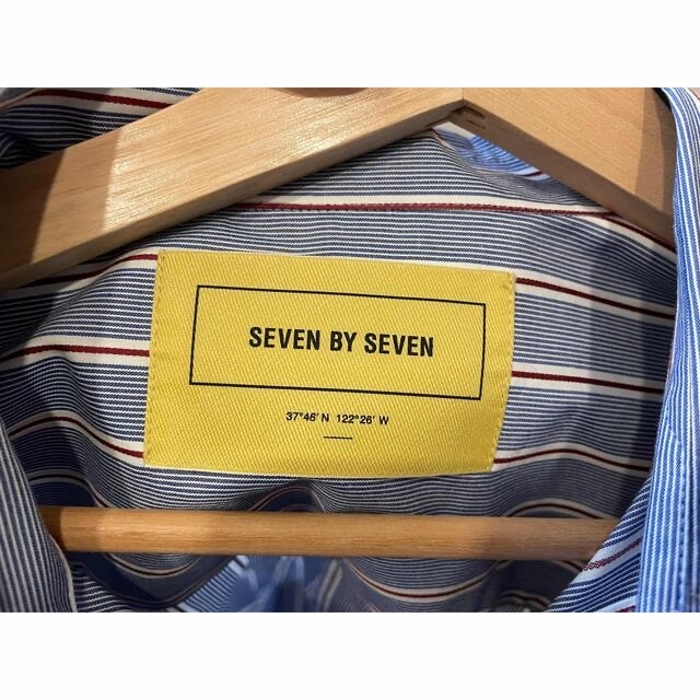 034010● SEVEN BY SEVEN 長袖 ストライプ シャツ M