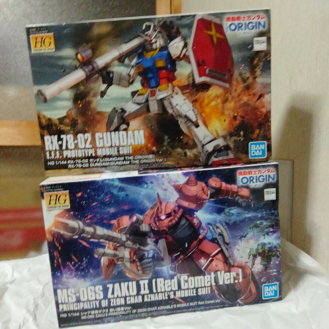 未組立HGガンダムオリジン版HGシャア専用ザク赤い彗星Ver．ガンプラセット