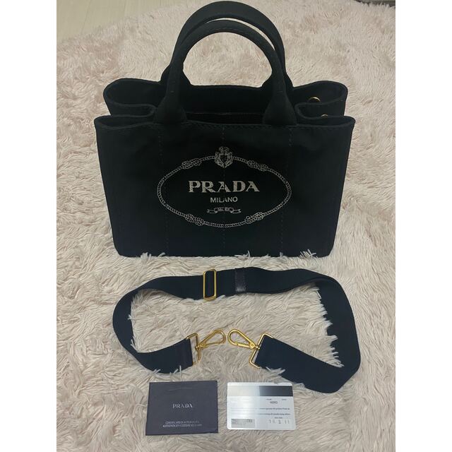 バッグ美品 PRADA カナパM 黒