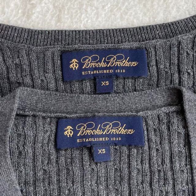 Brooks Brothers(ブルックスブラザース)のブルックスブラザーズ ケーブル ニット アンサンブル グレー シルク カシミヤ レディースのトップス(アンサンブル)の商品写真