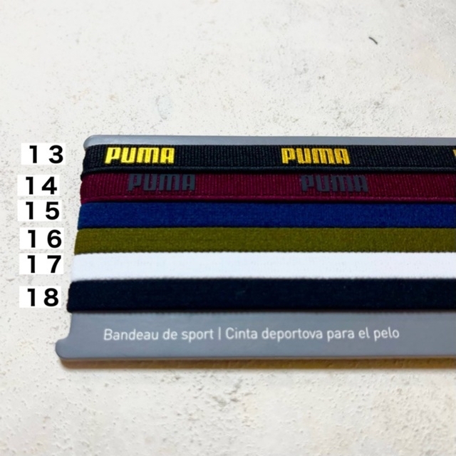 PUMA(プーマ)の新品・送料無料　PUMA 細いヘアバンド１本バラ売り　選択オーダーしてください スポーツ/アウトドアのサッカー/フットサル(その他)の商品写真