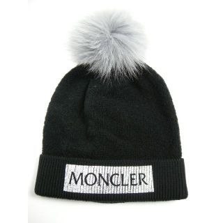 モンクレール(MONCLER)のキッズサイズM(大人着用可)新品◆モンクレール ファー付きボンボンニットキャップ(帽子)