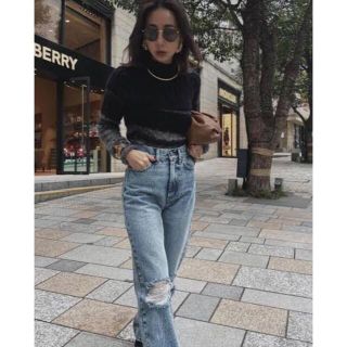 アメリヴィンテージ(Ameri VINTAGE)の【試着のみ】Ameri アメリ　BUMPY SHEER DOCKING KNIT(ニット/セーター)