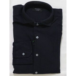 エポカ(EPOCA)のEPOCA UOMO エポカウォモ　紺の高級長袖デザインシャツ　Sサイズ 44(シャツ)