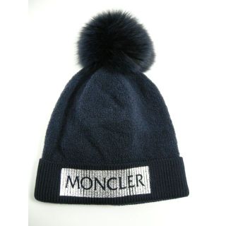 モンクレール(MONCLER)のキッズサイズM(大人着用可)新品◆モンクレール ファー付きボンボンニットキャップ(帽子)