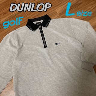 ダンロップ(DUNLOP)のDUNLOP ダンロップ ゴルフ メンズ ウェア L 長袖ポロシャツ グレー系(ウエア)