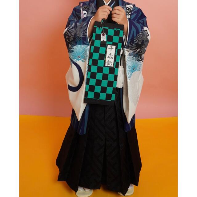 市松模様がカッコ良い千歳飴袋 ハンドメイドのファッション小物(その他)の商品写真