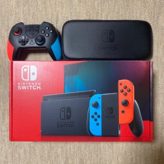 ニンテンドースイッチ(Nintendo Switch)の【美品】Nintendo Switch 新型 おまけ多数(家庭用ゲーム機本体)