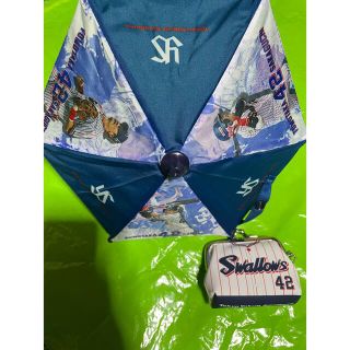 ヤクルトスワローズ　シークレットマイクロ傘　ガマ口ポーチ　坂口智隆(応援グッズ)