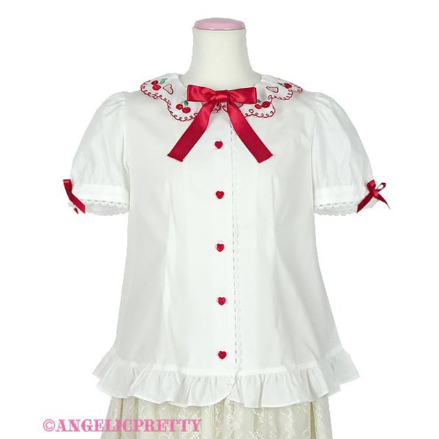 Angelic Pretty(アンジェリックプリティー)のCherry Collarブラウス レディースのトップス(シャツ/ブラウス(半袖/袖なし))の商品写真