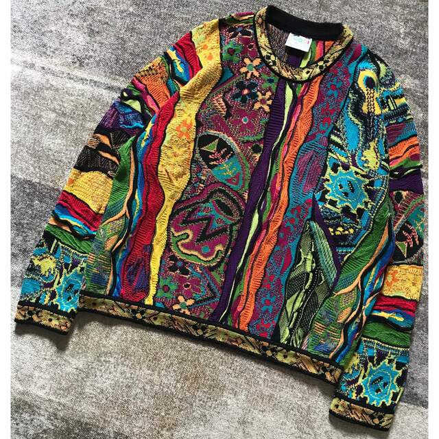 幻 最高傑作 異次元のセンス COOGI 太陽 花柄 ギター ニット セーター