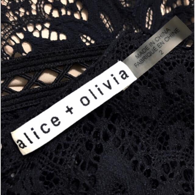 Alice+Olivia(アリスアンドオリビア)のAlice+Olivia  ブラック レース オフショルダー ワンピース マギー レディースのワンピース(ひざ丈ワンピース)の商品写真