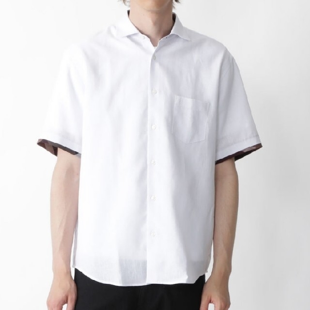 新品】ブラックレーベルクレストブリッジ リネン シャツ L バーバリー