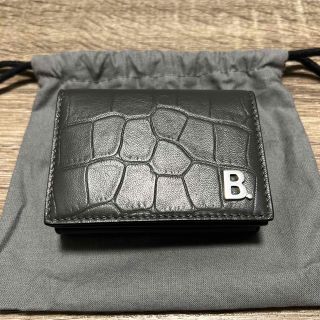 Balenciaga - 未使用 バレンシアガ Bロゴ クロコ型押し 三つ折り財布