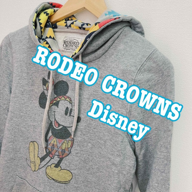 RODEO CROWNS(ロデオクラウンズ)のRODEO CROWNS  Disneyミッキーフード付きトレーナーS グレー レディースのトップス(パーカー)の商品写真