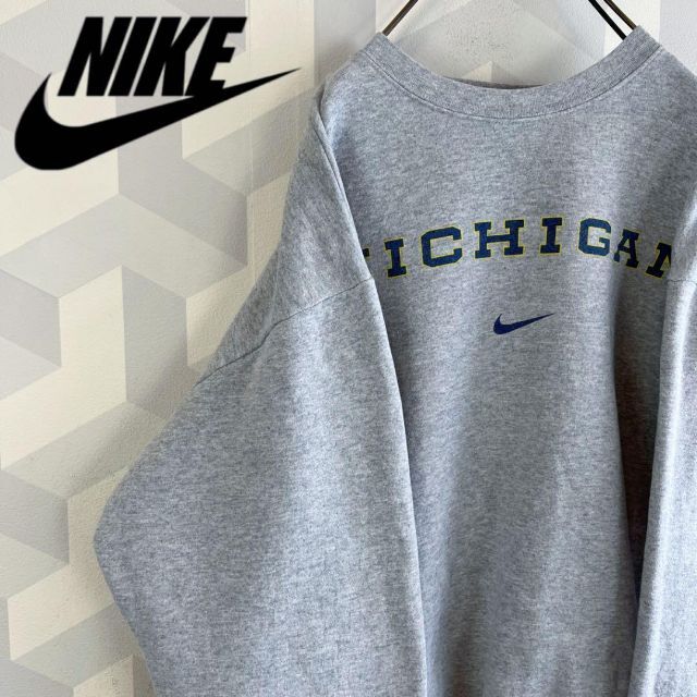 【90sヴィンテージナイキ】XLカレッジロゴ肉厚 スウェットトレーナーnike | フリマアプリ ラクマ