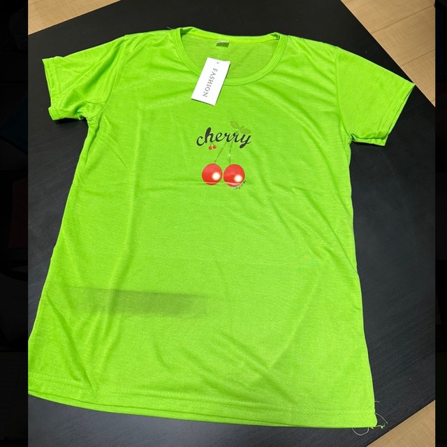 トップス 半袖 Tシャツ XL 黄緑 チェリー メンズのトップス(Tシャツ/カットソー(半袖/袖なし))の商品写真