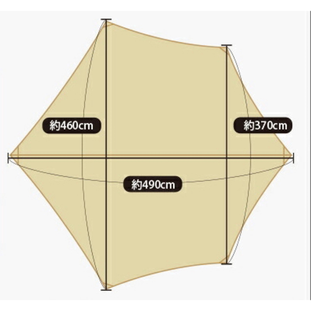 ポリコットン　ヘキサタープ  4.9m  スポーツ/アウトドアのアウトドア(テント/タープ)の商品写真