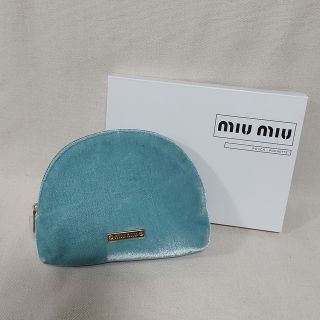 ミュウミュウ(miumiu)の新品 ミュウミュウ ノベルティ　ブルー ポーチ(ポーチ)