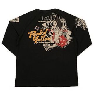 テッドマン(TEDMAN)のピークドイエロー/ロンT/ブラック/PYLT-233/カミナリモータース(Tシャツ/カットソー(七分/長袖))