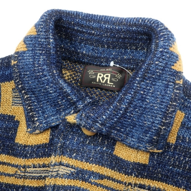 RRL(ダブルアールエル)の【中古】ダブルアールエル RRL ミドルゲージコットン ネイティブ柄 ニットカーディガン【サイズS】【メンズ】 メンズのトップス(カーディガン)の商品写真