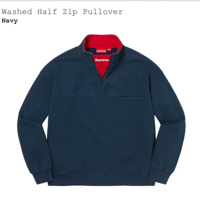 supreme  washed half zip pullover M 22awメンズ