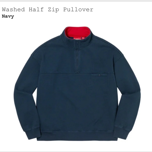 supreme  washed half zip pullover M 22aw