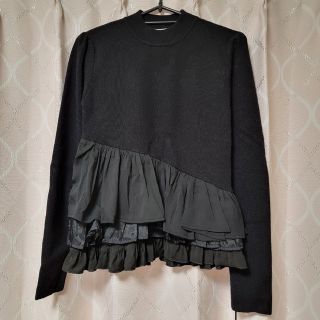 エイミーイストワール(eimy istoire)のeimy istoire♡アシンメトリーコンビニットプルオーバー♡BLACK(ニット/セーター)