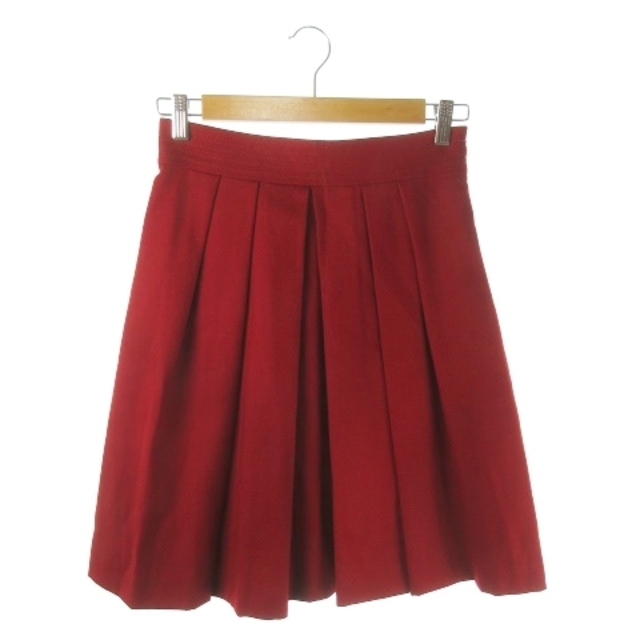 JUSGLITTY(ジャスグリッティー)のジャスグリッティー スカート ボックスプリーツ ひざ丈 ウール 2 赤 レッド レディースのスカート(ひざ丈スカート)の商品写真