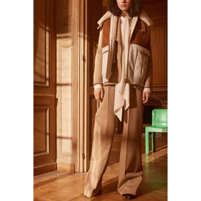 美品 CHLOE クロエ ムートン テディ シアリング ベスト コート ジレ