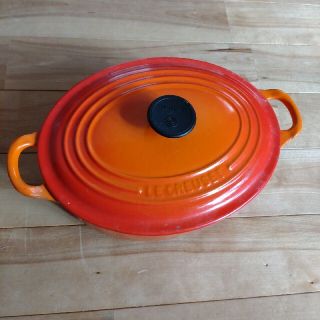 ルクルーゼ(LE CREUSET)のused ル・クルーゼ　オーバル鍋　27cm オレンジ(鍋/フライパン)