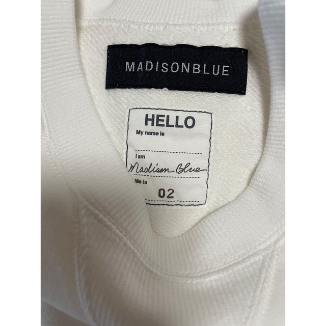 MADISONBLUE(マディソンブルー)のMADISONBLUE HELLO SWEAT WHITE 02 レディースのトップス(トレーナー/スウェット)の商品写真