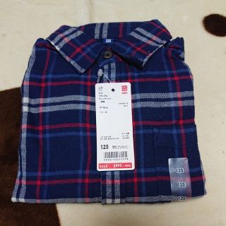 ユニクロ(UNIQLO)の【新品】ユニクロ フランネルチェックシャツ 120cm(ブラウス)