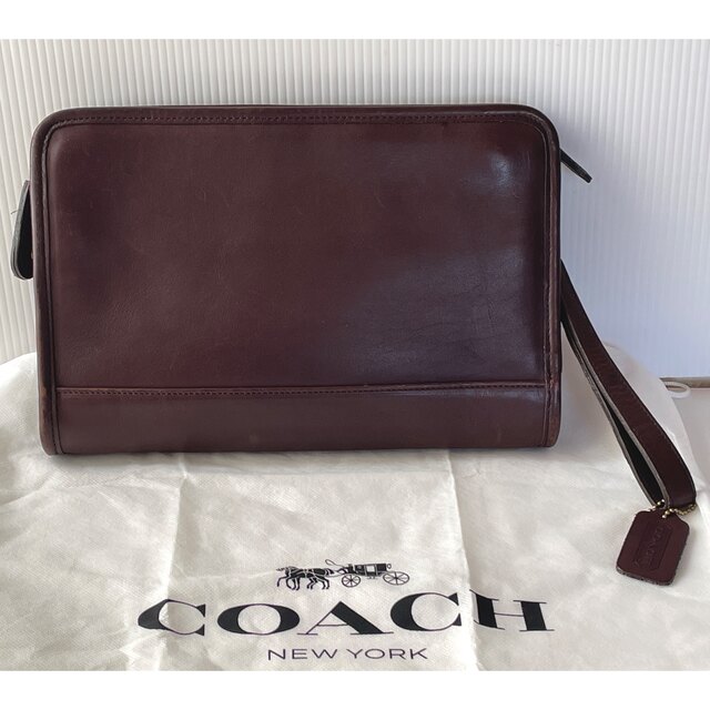 美品 オールド coach コーチ クラッチバッグセカンドバッグレザー保管袋付き | フリマアプリ ラクマ